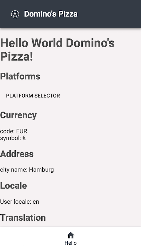 Hello World component